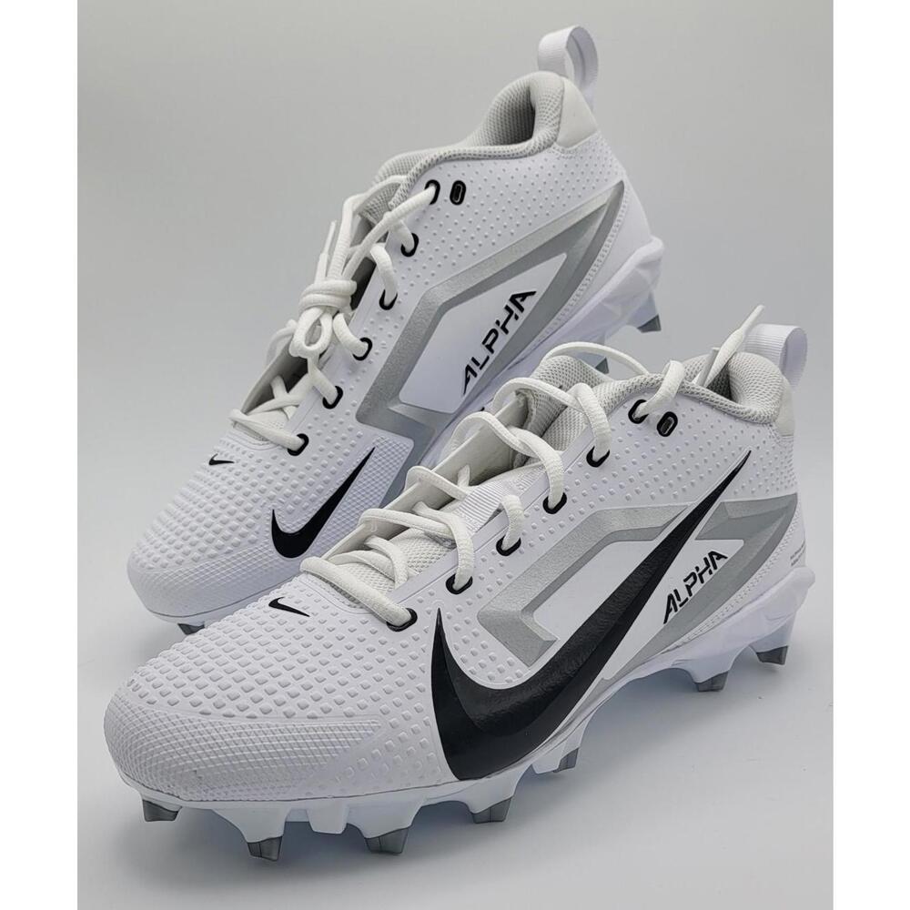 Nike Alpha Menace 4 Varsity Molded Football Cleats WHITE BLACK SZ 11 FN0027-100